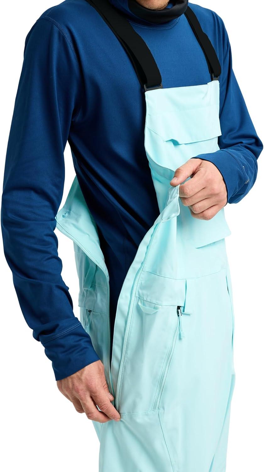 imageBurton Mens Reserve 2Layer Bib Pants Waterproof Winter Snowboard Bib Pants Perfect for LayeringLight Teal