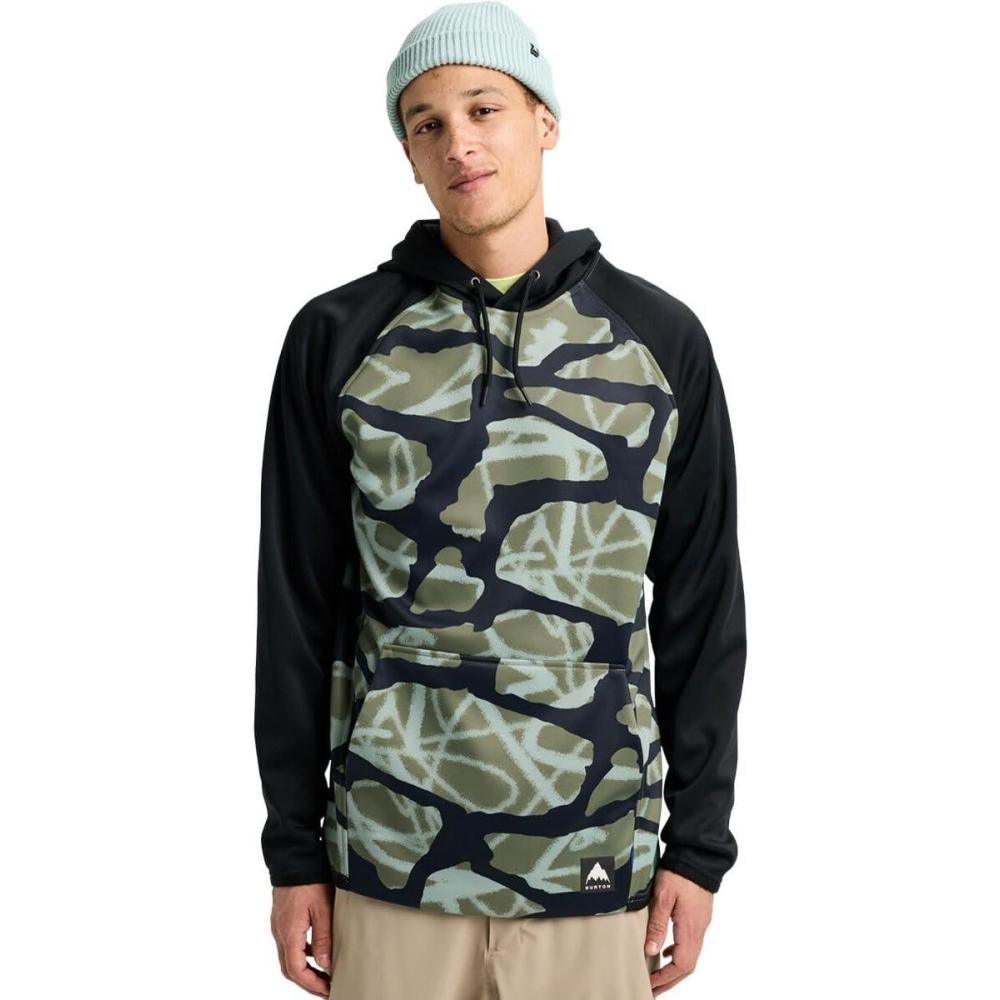 imageBurton Mens Crown Weatherproof Pullover FleeceGraffiti Camo  True Black