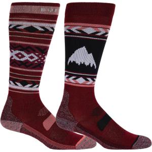 Burton Women’s Performance Lightweight Socks (2 Pack)(Deep Red)