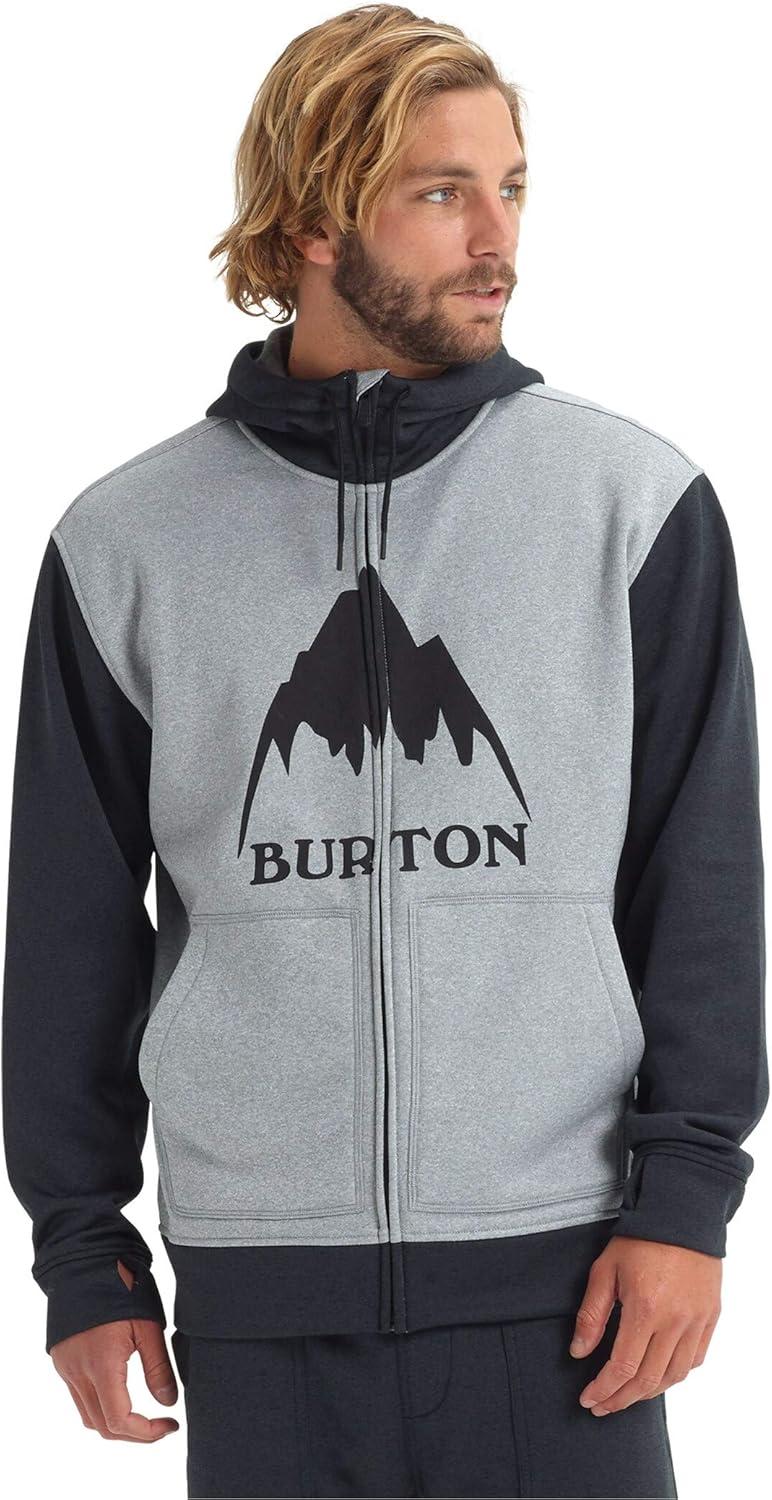imageBurton Mens Oak FullZip HoodieGray HeatherTrue Black