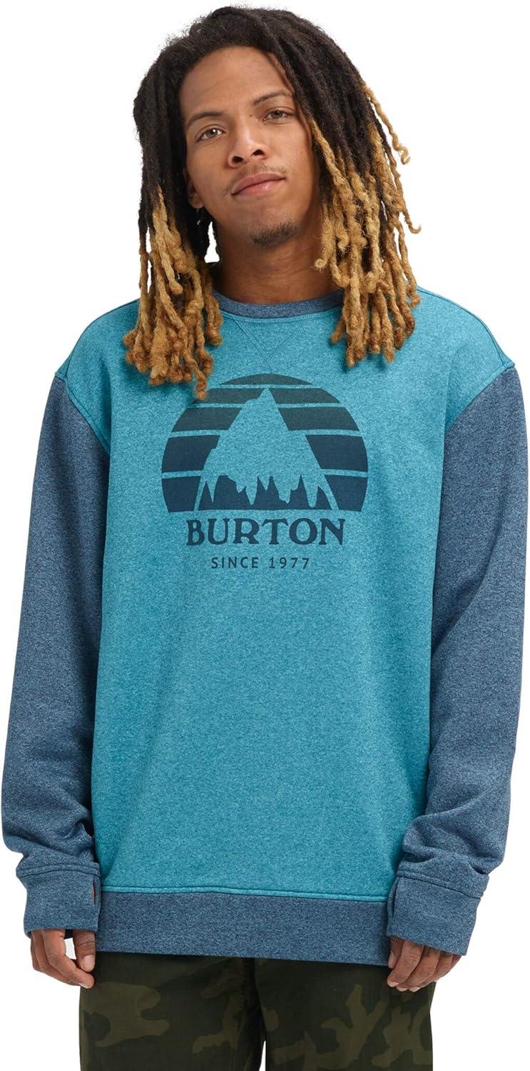 imageBurton Mens Oak Pullover CrewBlue Curaao HeatherStorm Blue Heather