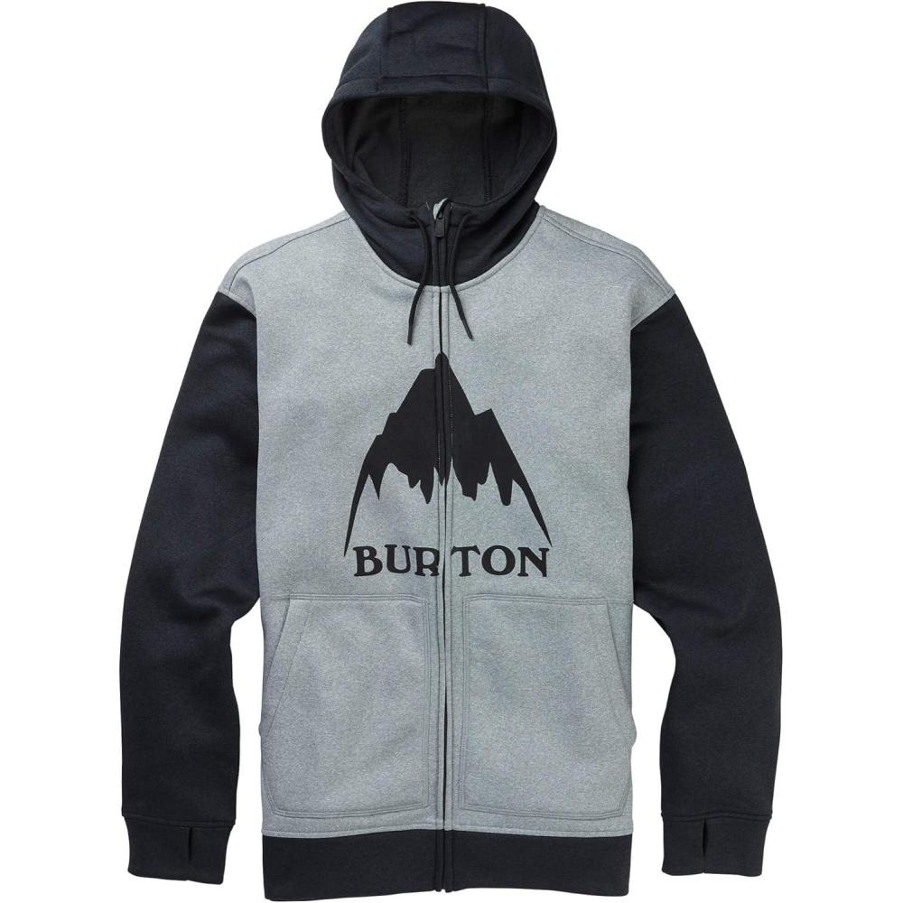 imageBurton Mens Oak FullZip HoodieGray HeatherTrue Black