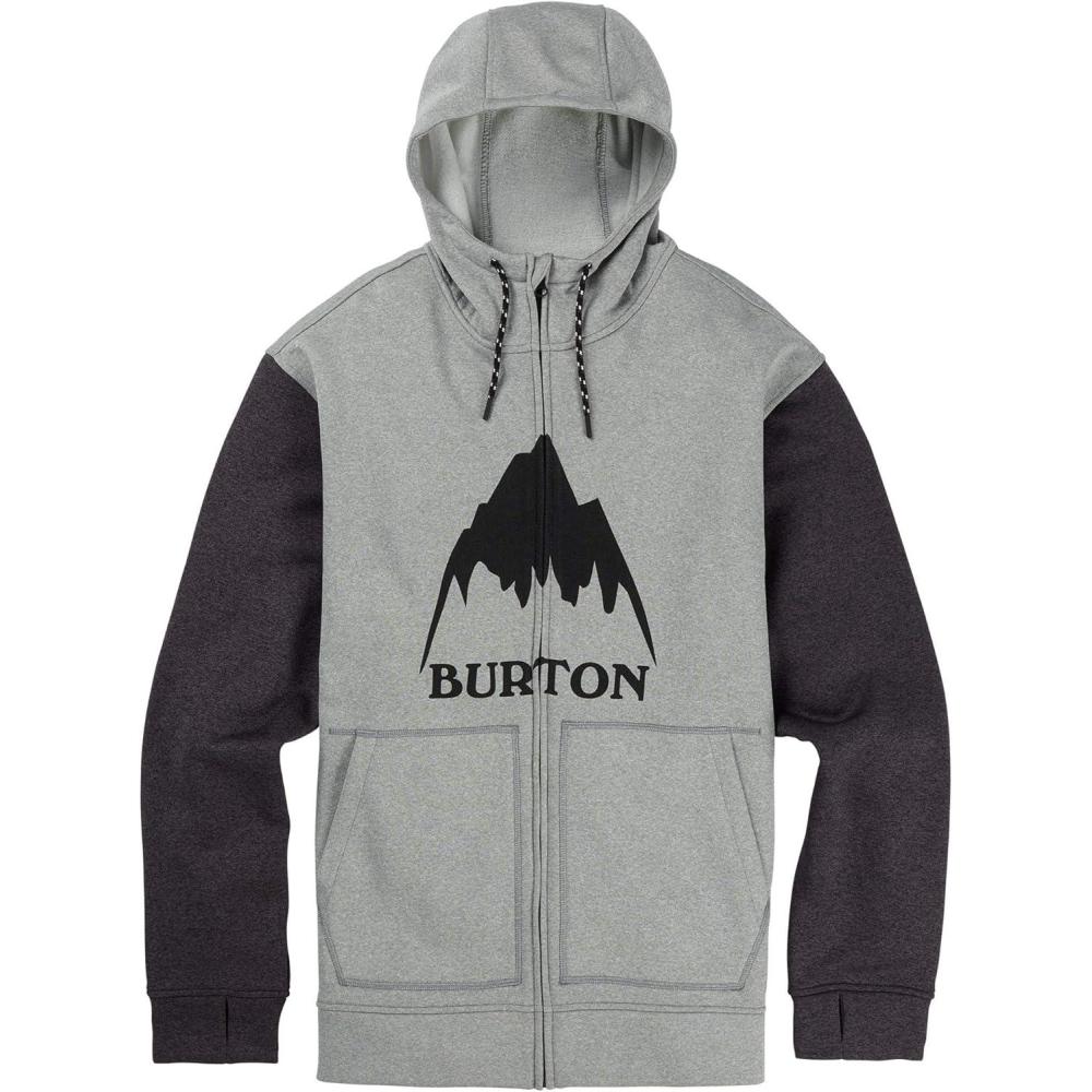imageBurton Mens Oak FullZip HoodieMonument HeatherHeather Black