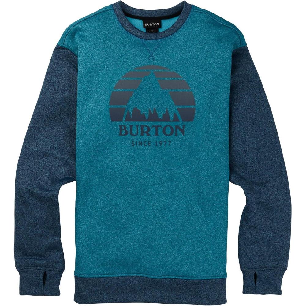 imageBurton Mens Oak Pullover CrewBlue Curaao HeatherStorm Blue Heather