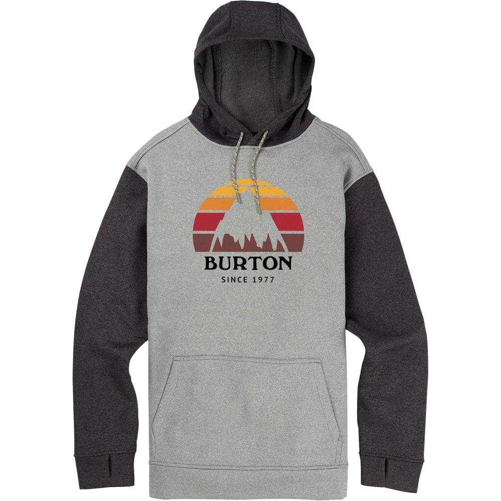 imageBurton Mens Oak Pullover HoodieMonument HeatherHeather Black New