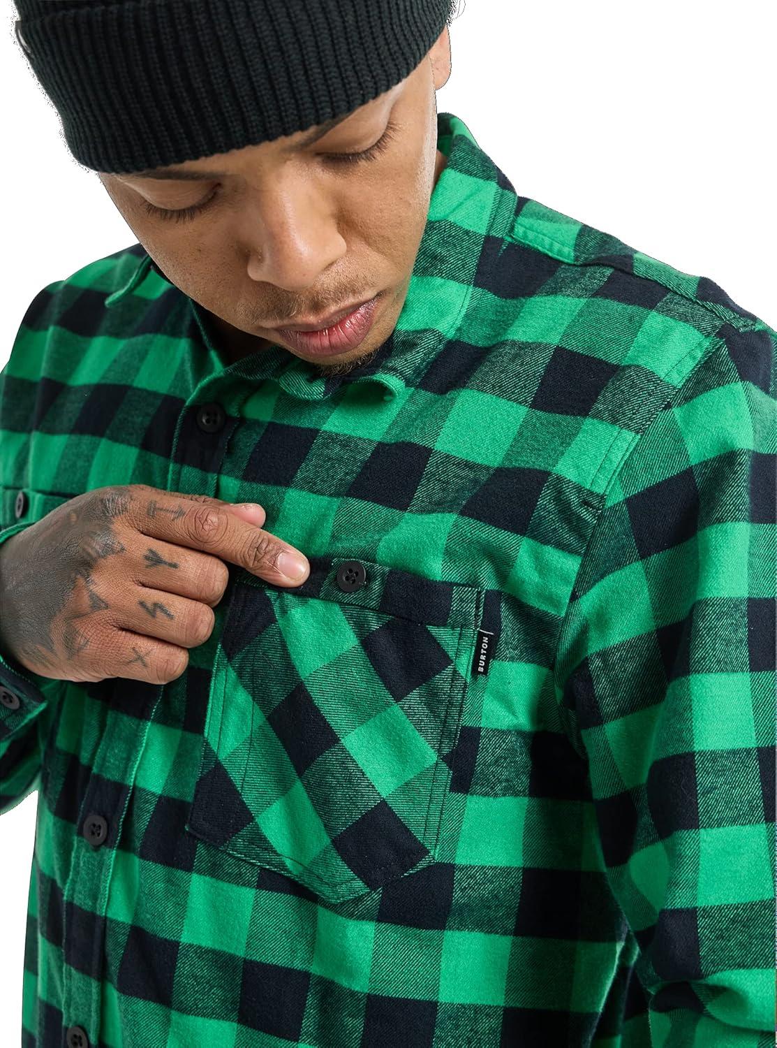 imageBurton Mens Favorite Long Sleeve FlannelClover Green Buffalo Plaid