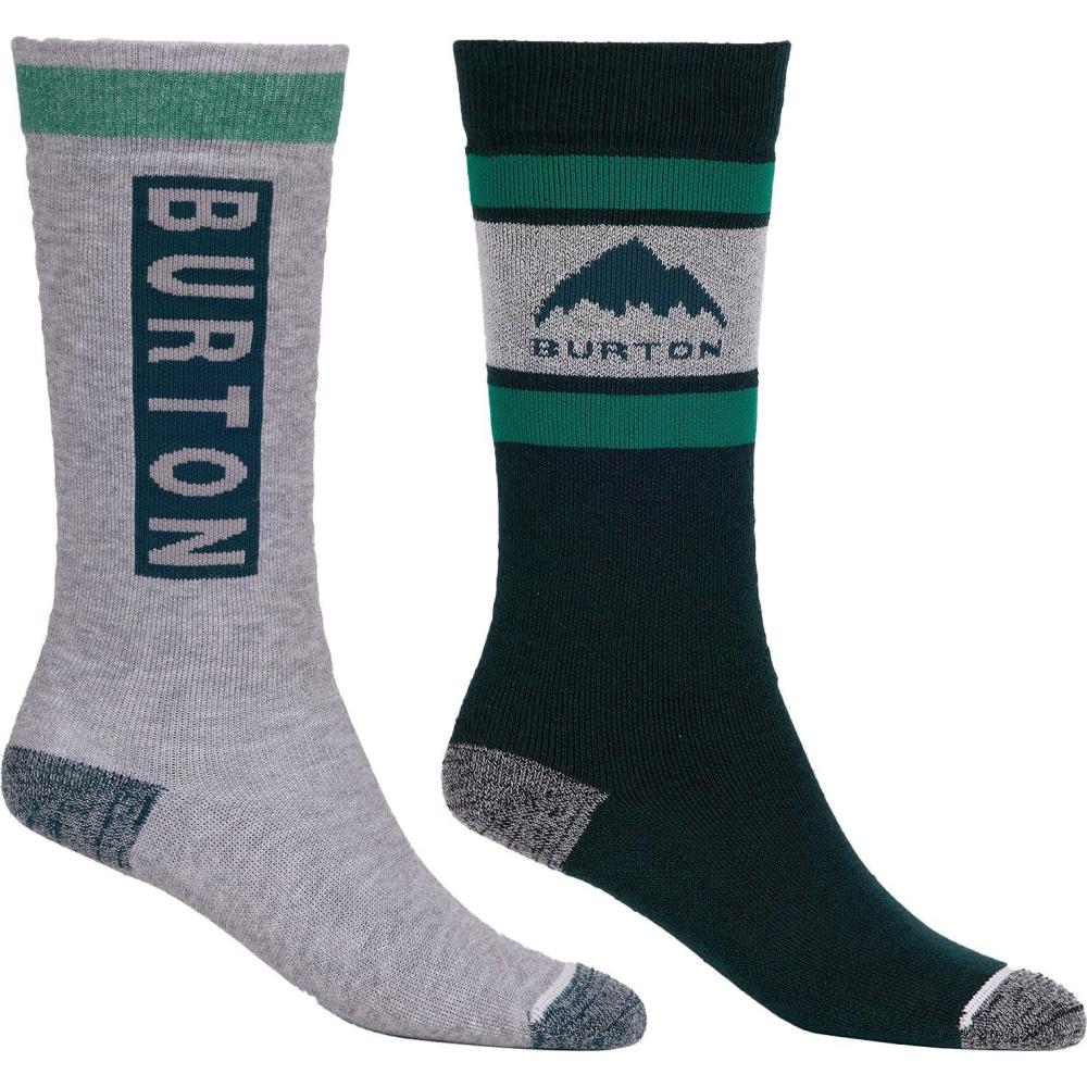 imageBurton unisexadult Kids Weekend Midweight Socks 2 PackDeep Emerald