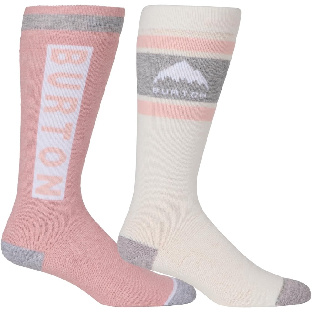 image:imageBurton Womens 2Pack Weekend Midweight Winter Socks Warm Snowboard Socks with Arch Support amp Reinforced Toe amp HeelStout White