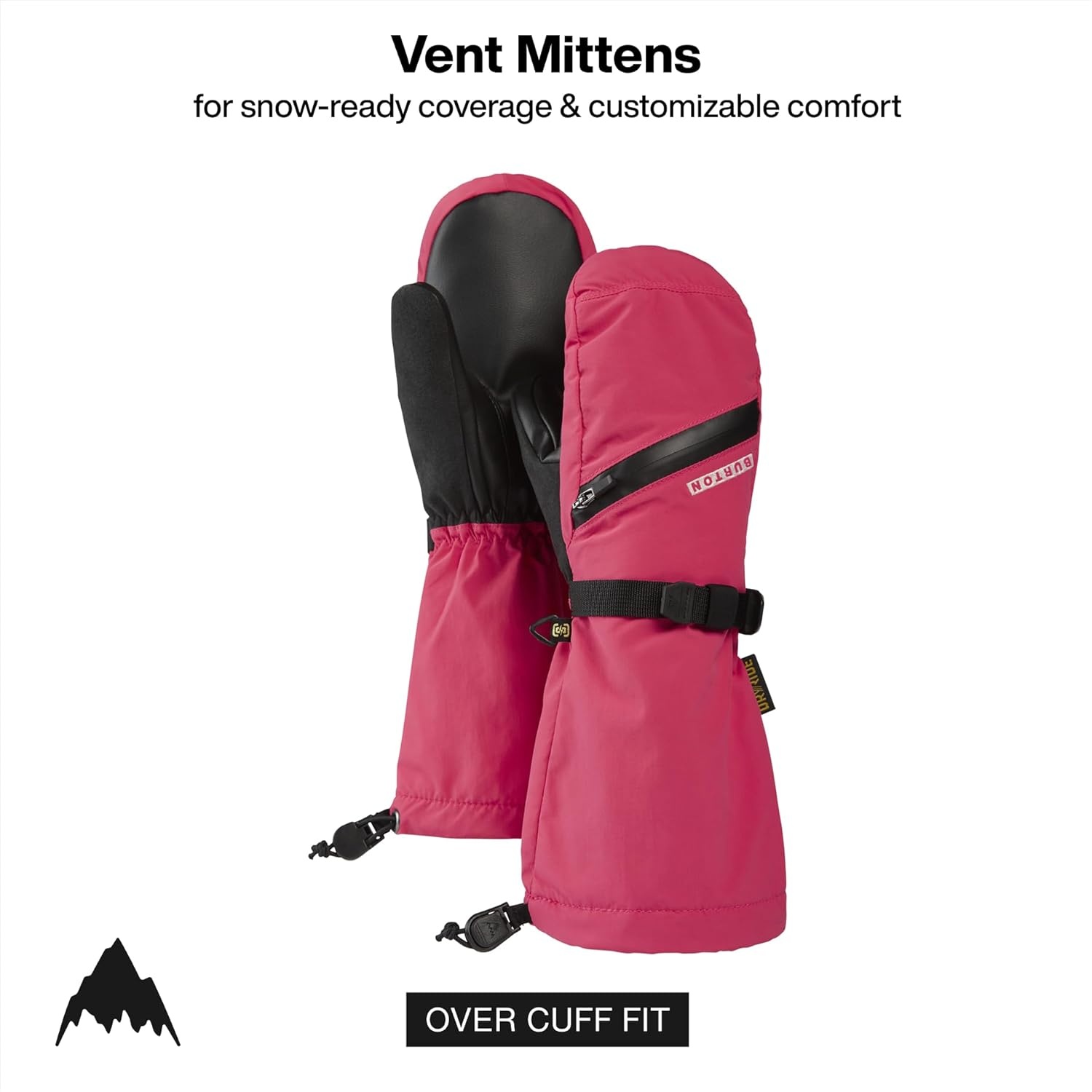 image:imageBurton Kids Vent Insulated Mittens Waterproof Winter Snowboard Mittens for Boys amp GirlsAzalea Pink