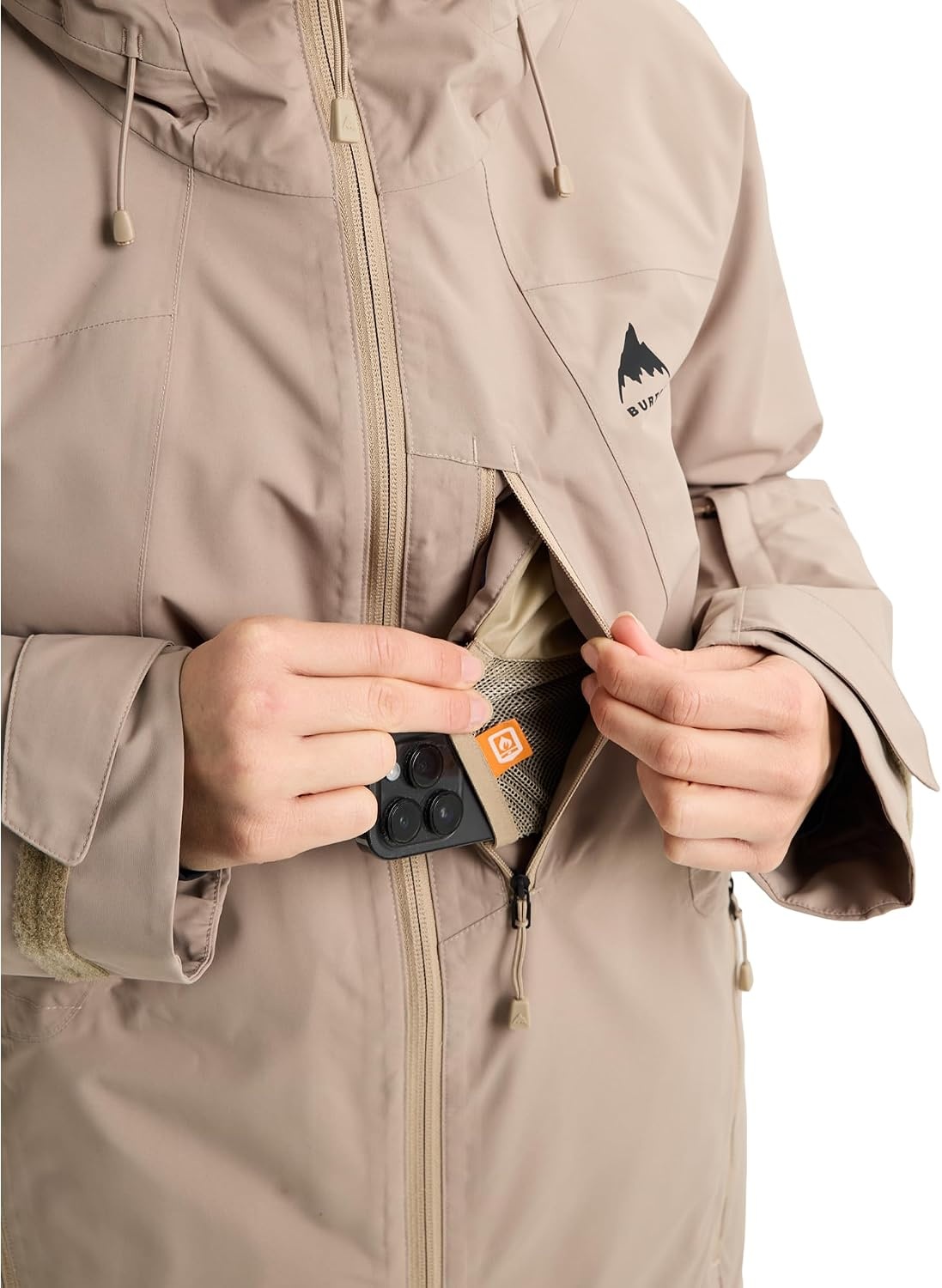 image:imageBurton Womens Reserve 2Layer Insulated Jacket Waterproof Winter Snowboard Jacket with Helmet Compatible HoodSummit Taupe