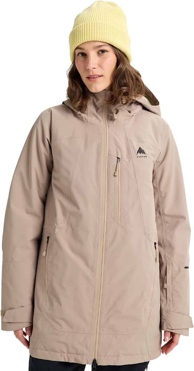 image:imageBurton Womens Reserve 2Layer Insulated Jacket Waterproof Winter Snowboard Jacket with Helmet Compatible HoodSummit Taupe