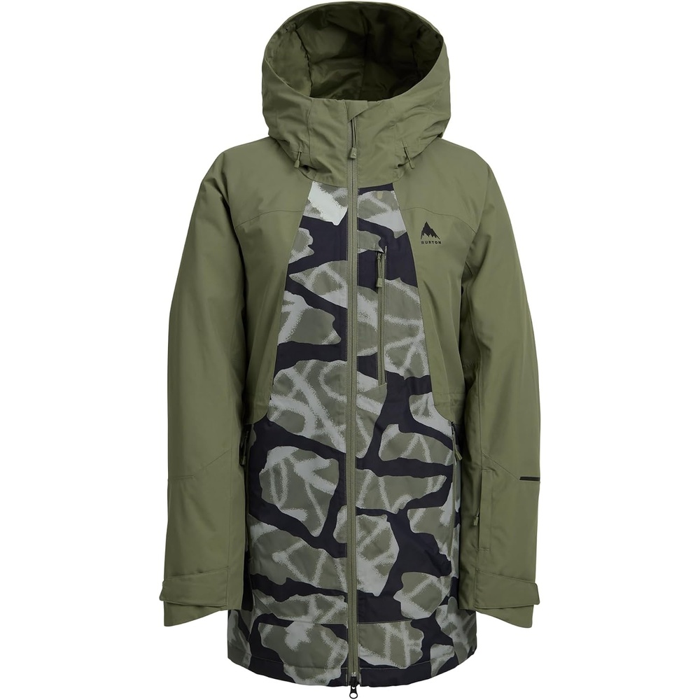 image:imageBurton Womens Reserve 2Layer Insulated Jacket Waterproof Winter Snowboard Jacket with Helmet Compatible HoodForest MossGraffiti Camo