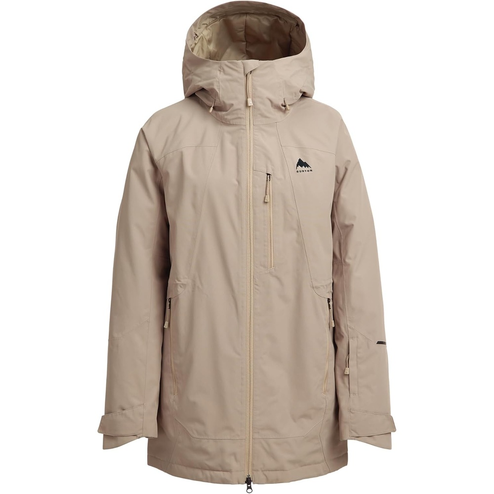 image:imageBurton Womens Reserve 2Layer Insulated Jacket Waterproof Winter Snowboard Jacket with Helmet Compatible HoodSummit Taupe