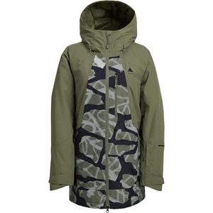 Burton Women’s Reserve 2-Layer Insulated Jacket – Waterproof Winter Snowboard Jacket with Helmet Compatible Hood(Forest Moss/Graffiti Camo)