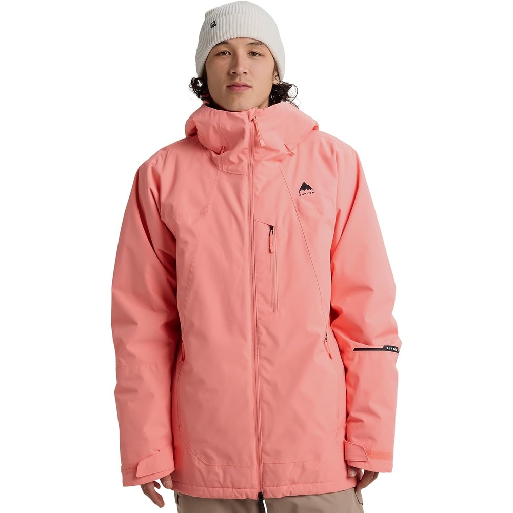 image:imageBurton Mens Reserve 2Layer Insulated Jacket  Waterproof Winter Snowboard Jacket with Helmet Compatible HoodSunrise Coral