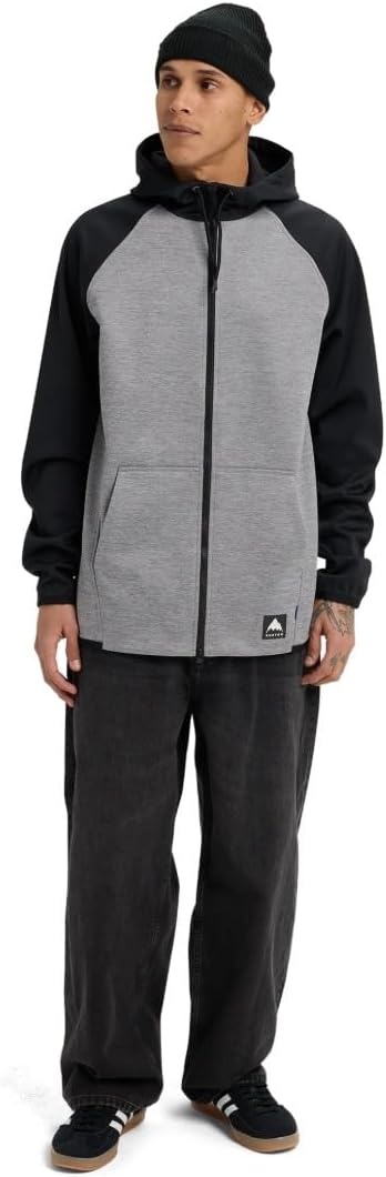 image:imageBurton Mens Crown Weatherproof WaterResistant Bonded FullZip FleeceGray Heather True Black