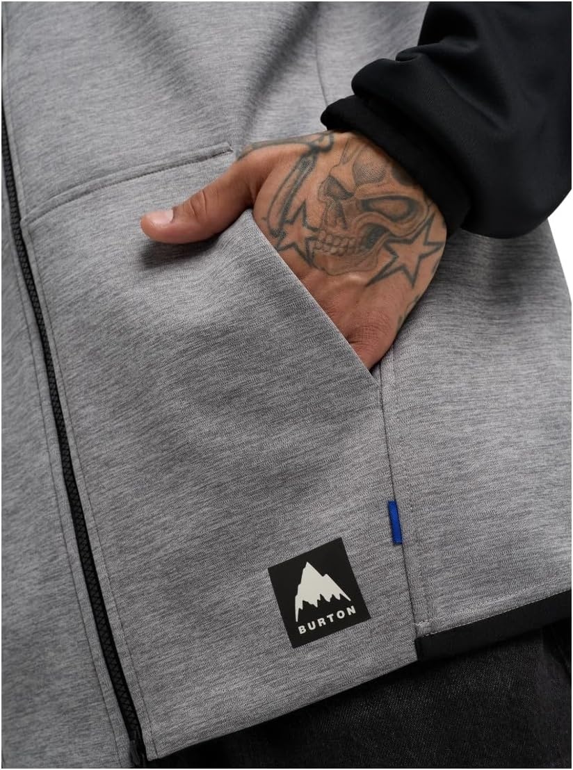 image:imageBurton Mens Crown Weatherproof WaterResistant Bonded FullZip FleeceGray Heather True Black