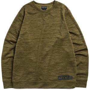 Burton Men’s Oak Pullover Crew, Dried Moss Htr, Large