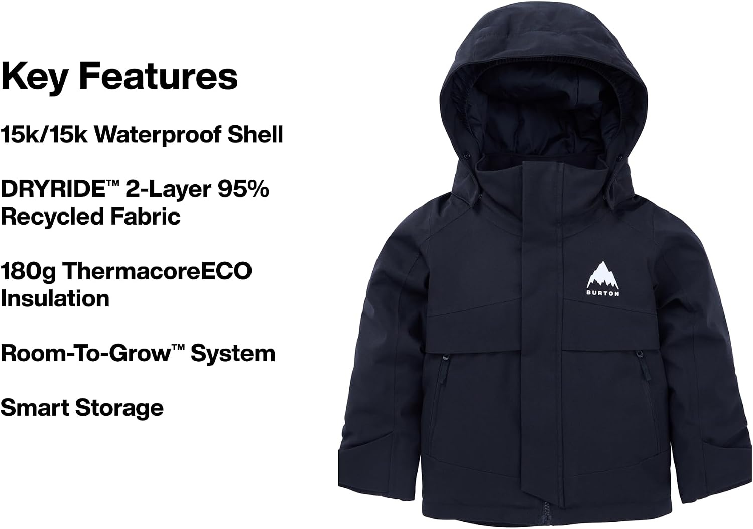 image:imageBurton Toddlers Hillslope 2Layer Insulated Jacket Waterproof Winter Coat for Boys amp Girls with Room to Grow SystemScribble