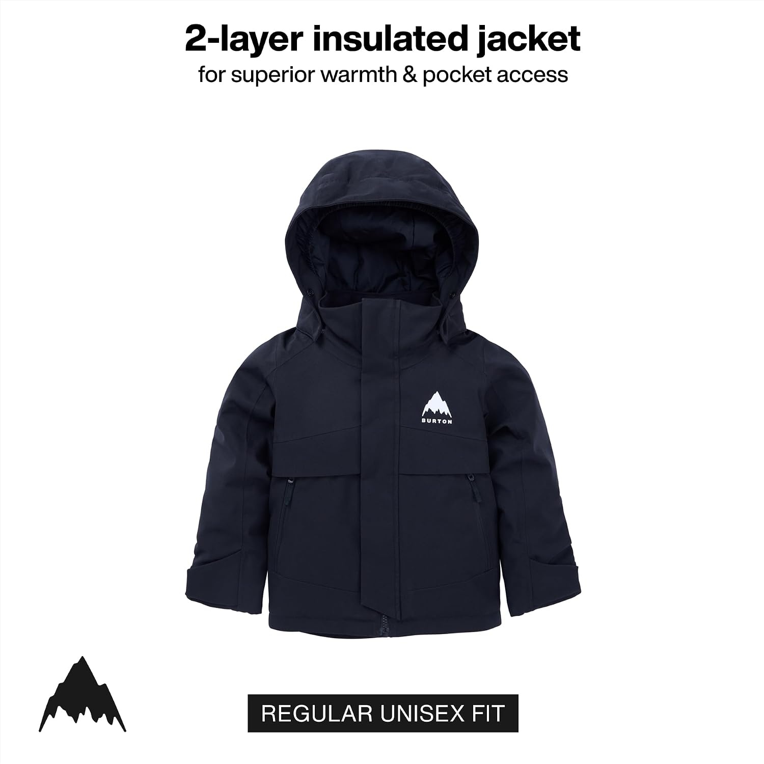 image:imageBurton Toddlers Hillslope 2Layer Insulated Jacket Waterproof Winter Coat for Boys amp Girls with Room to Grow SystemTrue Black