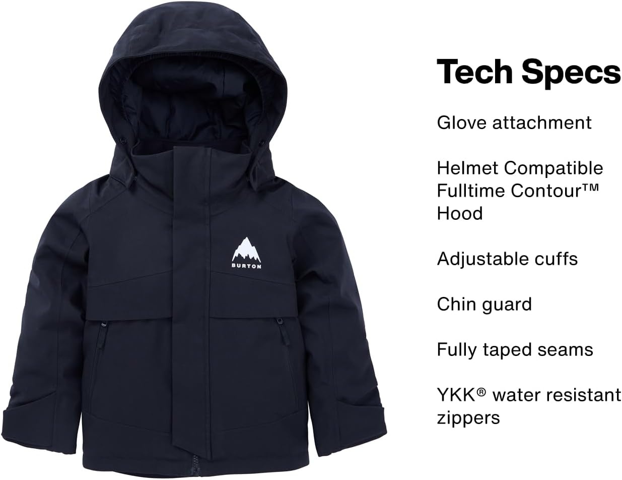 image:imageBurton Toddlers Hillslope 2Layer Insulated Jacket Waterproof Winter Coat for Boys amp Girls with Room to Grow SystemTrue Black