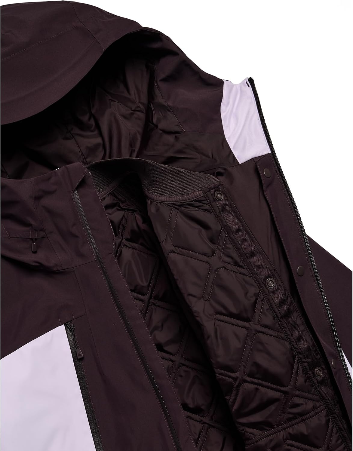image:imageBurton Womens Reserve 2Layer 3in1 Jacket Waterproof Winter Snowboard Jacket with Removable Insulated Liner amp HoodBear Hug BrownMoondust Purple