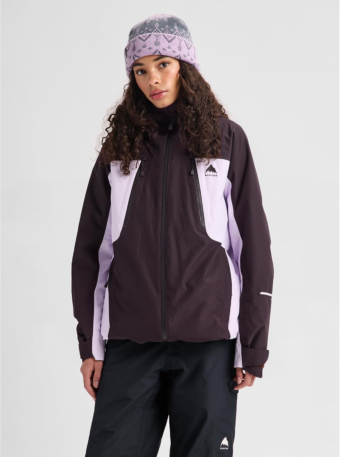 image:imageBurton Womens Reserve 2Layer 3in1 Jacket Waterproof Winter Snowboard Jacket with Removable Insulated Liner amp HoodBear Hug BrownMoondust Purple