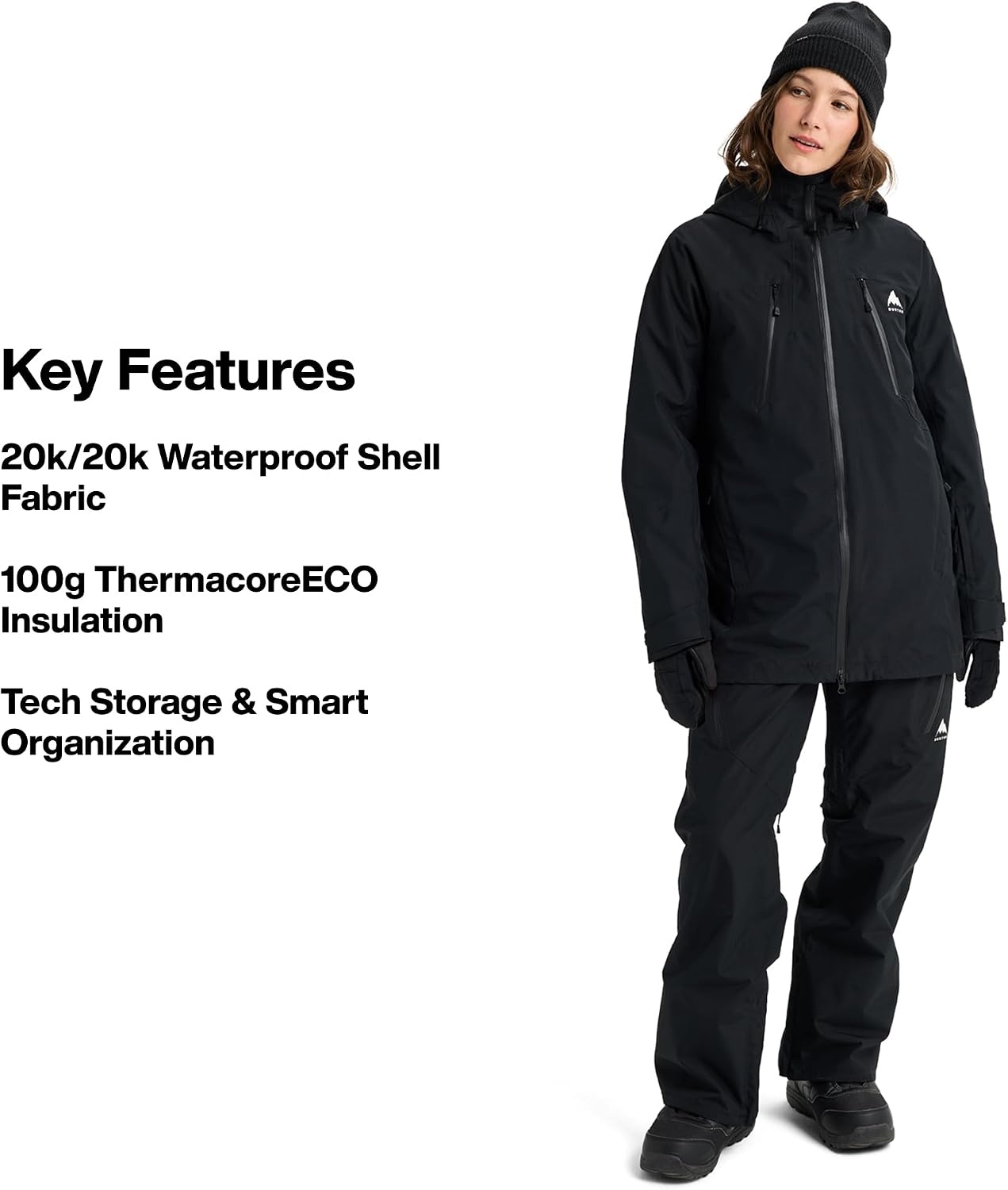 image:imageBurton Womens Reserve 2Layer 3in1 Jacket Waterproof Winter Snowboard Jacket with Removable Insulated Liner amp HoodTrue Black