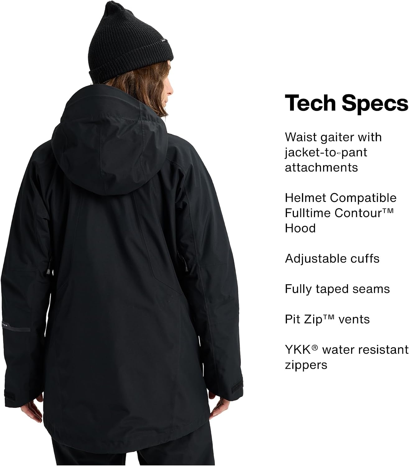 image:imageBurton Womens Reserve 2Layer 3in1 Jacket Waterproof Winter Snowboard Jacket with Removable Insulated Liner amp HoodTrue Black