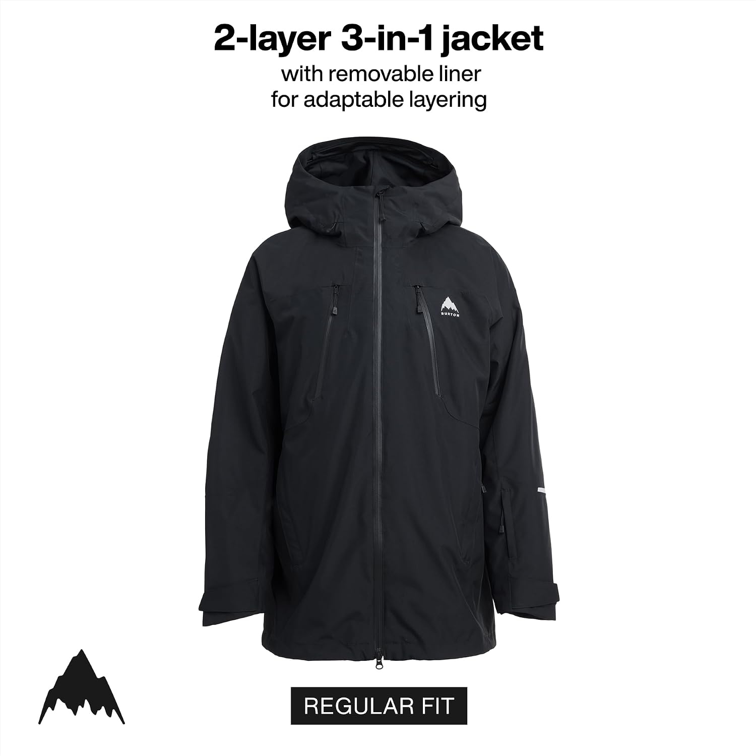 image:imageBurton Womens Reserve 2Layer 3in1 Jacket Waterproof Winter Snowboard Jacket with Removable Insulated Liner amp HoodTrue Black