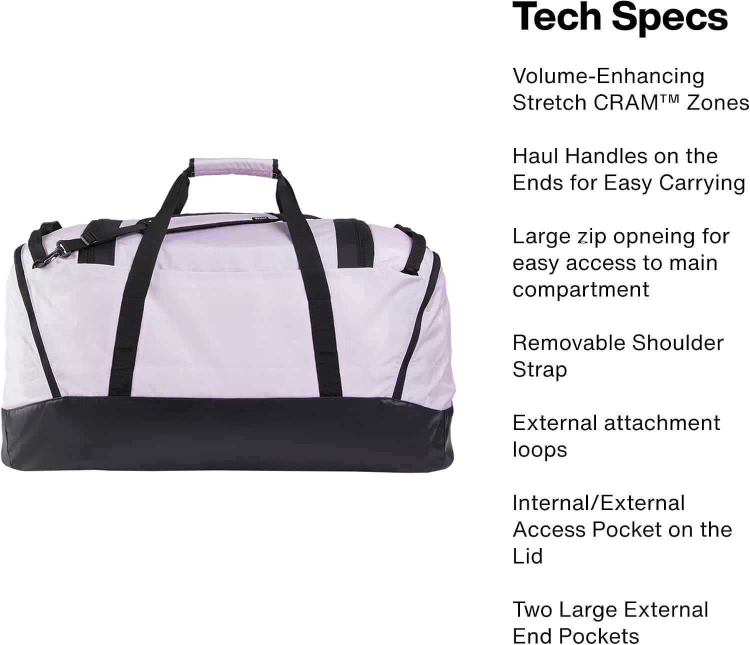 image:imageBurton Stockpile 120L Duffel Bag True BlacknbspMoondust Purple