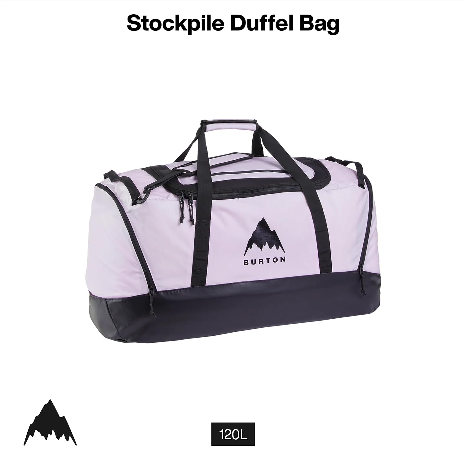 image:imageBurton Stockpile 120L Duffel Bag True BlacknbspMoondust Purple