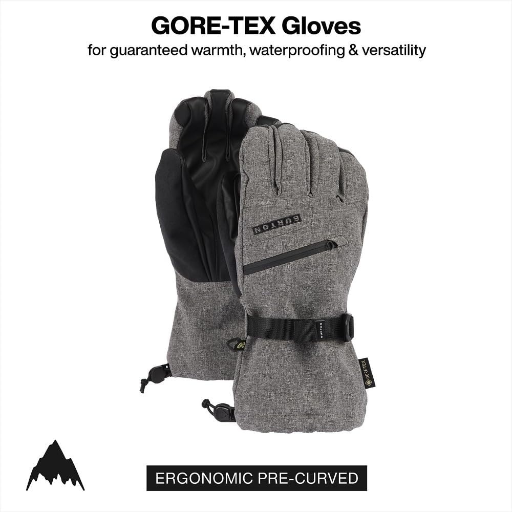 image:imageBurton Mens GoreTEX Insulated Gloves Waterproof Winter Snowboard Gloves with Touch Screen Tech amp Removable LinerGray Heather
