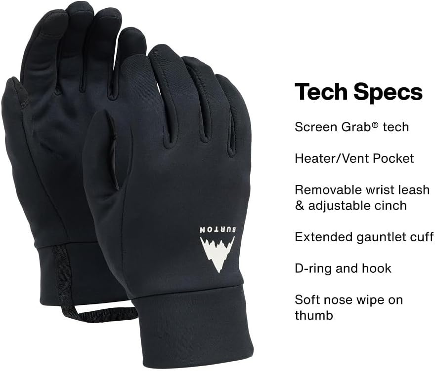 image:imageBurton Mens GoreTEX Insulated Gloves Waterproof Winter Snowboard Gloves with Touch Screen Tech amp Removable LinerGray Heather