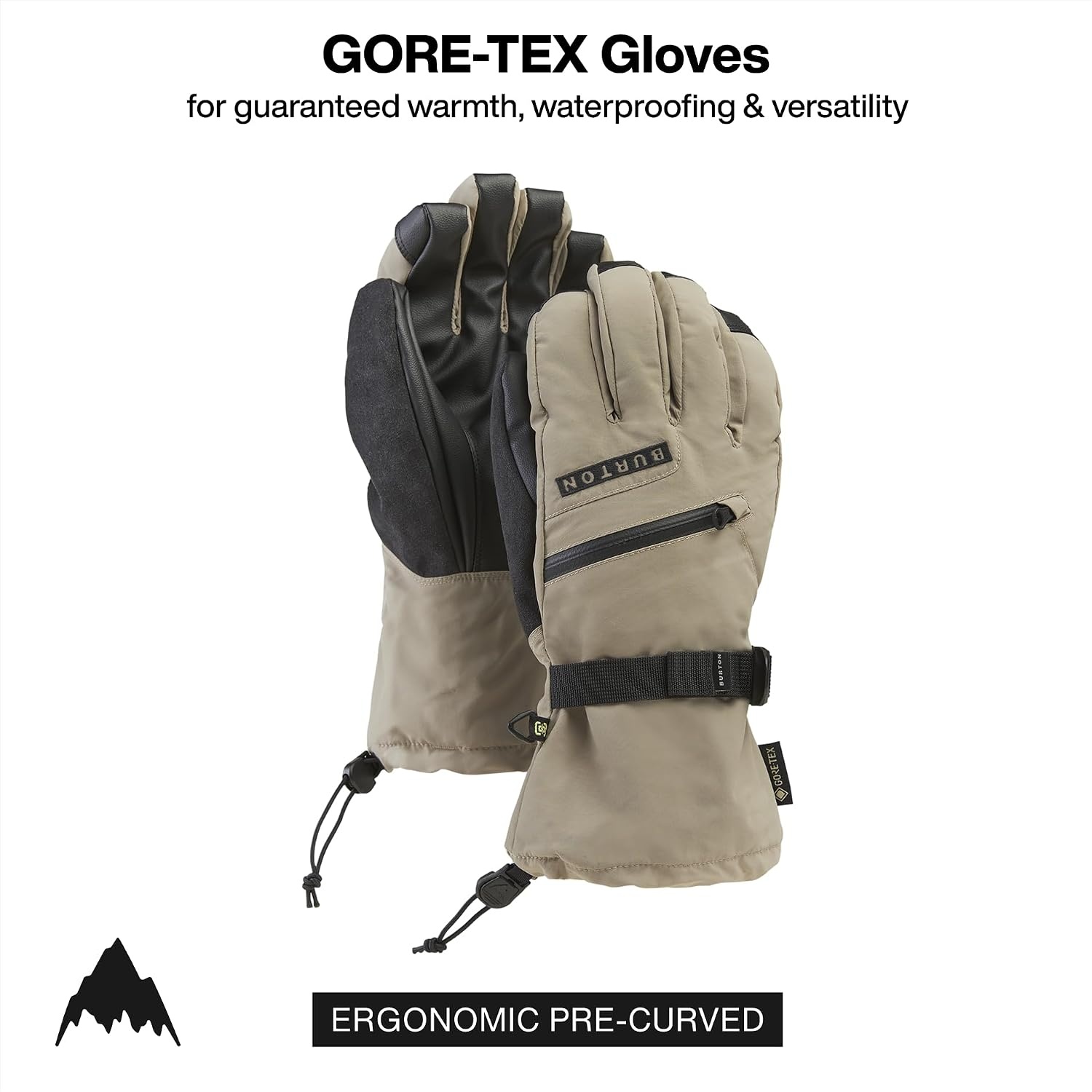 image:imageBurton Mens GoreTEX Insulated Gloves Waterproof Winter Snowboard Gloves with Touch Screen Tech amp Removable LinerSummit Taupe