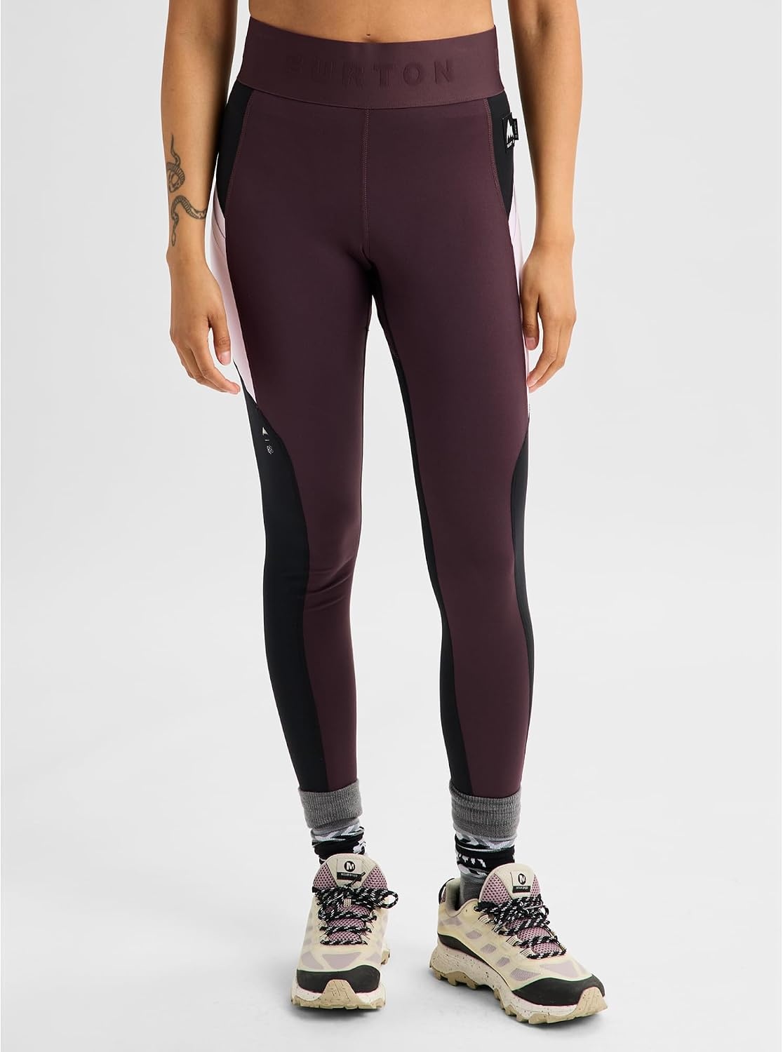 image:imageBurton Womens Synthetic Midweight Base Layer Pants True BlackBear Hug BrownMoondust Purple Medium