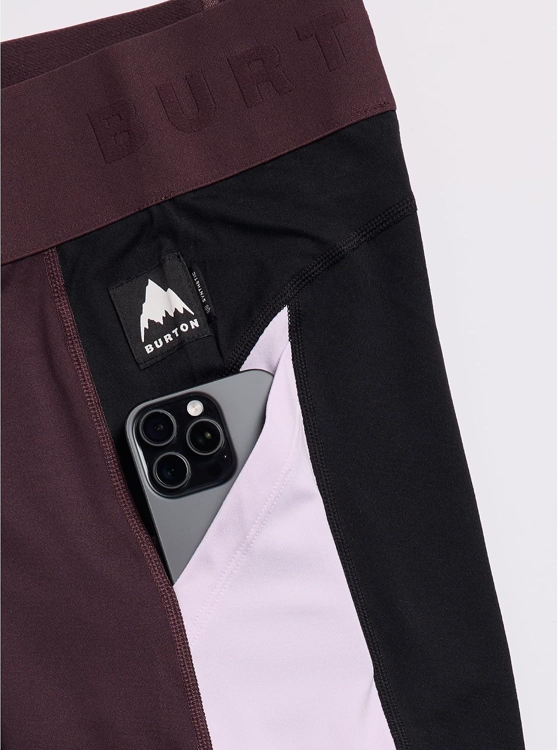 image:imageBurton Womens Synthetic Midweight Base Layer Pants True BlackBear Hug BrownMoondust Purple Medium