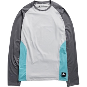 Burton Men’s Synthetic Midweight Base Layer Crew(Gray Cloud/Gotham Gray/Mineral Blue)